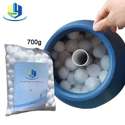 Bolas de filtro 100% de fabricación de fibra para el tratamiento de aguas residuales industriales