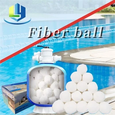 Bolas de fibra utilizadas para piscinas y diversos tratamientos de aguas residuales.