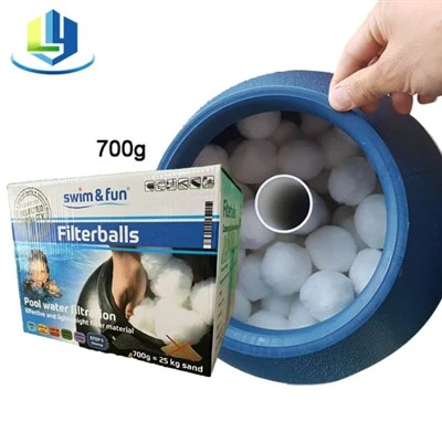 Empaquetado de la caja de color de los medios filtrantes de la piscina de la bola de la fibra del proveedor 700g