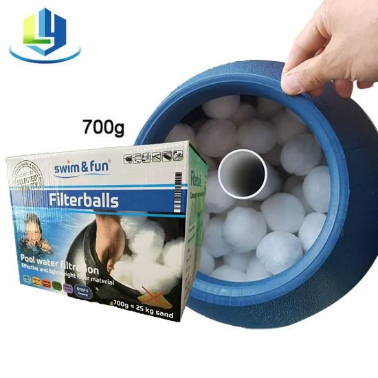 Empaquetado de la caja de color de los medios filtrantes de la piscina de la bola de la fibra del proveedor 700g