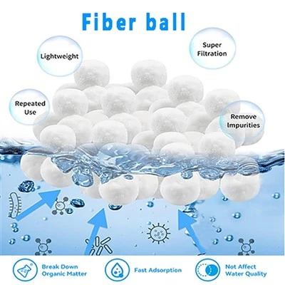 Bola de fibra de filtración de piscina respetuosa con el medio ambiente adecuada para todas las bombas de filtración de arena