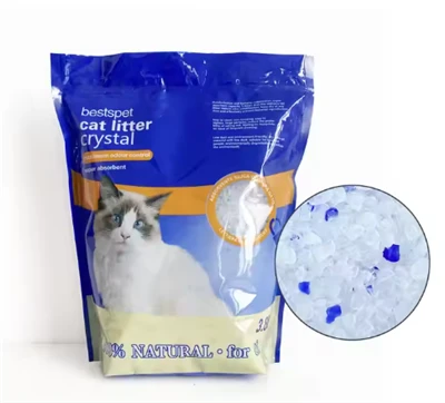Adsorción sin polvo Rápida 1,8 kg Suministro directo de fábrica Venta al por mayor Limpieza de arena de sílice de alta calidad Arena para gatos de sílice de cristal azul