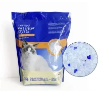 Adsorción sin polvo Rápida 1,8 kg Suministro directo de fábrica Venta al por mayor Limpieza de arena de sílice de alta calidad Arena para gatos de sílice de cristal azul