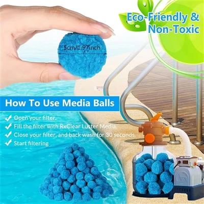 Bolas de filtro de piscina de polímero azul Bolas de filtro de piscina azul Fibalon