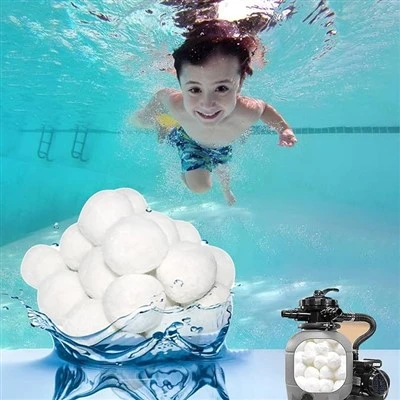 Bolas de filtro de piscina Bola de fibra de poliéster Reemplace la arena en la fábrica de filtros de arena de piscinas